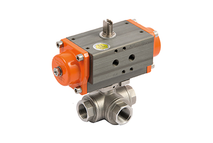 2 and 3-way ball valve, precision cast, sand-blasted, AISI 316 stainless steel body